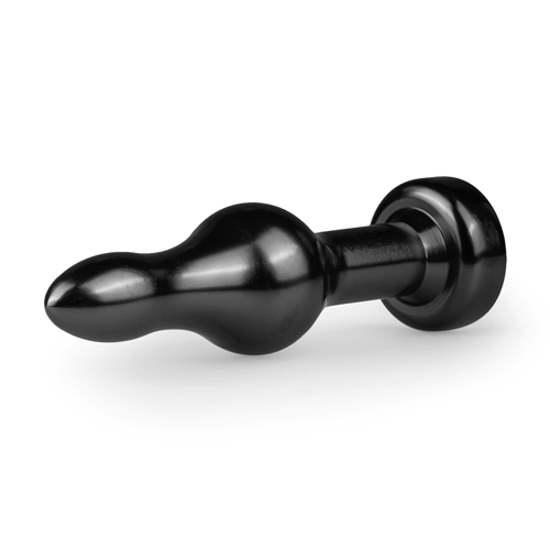 Plug metálico – joya anal mod-16 Negro-Transparente (3)