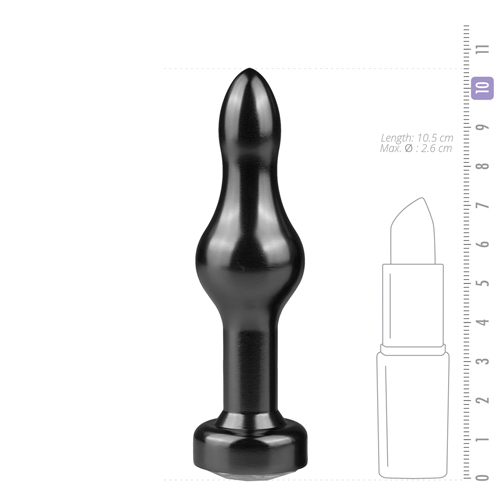 Plug metálico – joya anal mod-16 Negro-Transparente (4)