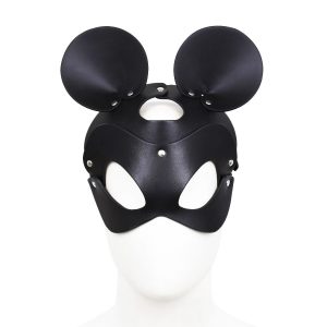 Máscara ratón en cuero negro