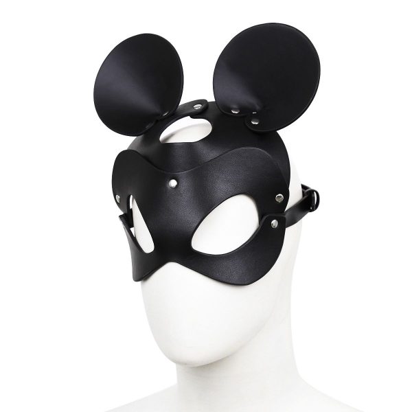Máscara ratón en cuero negro (4)